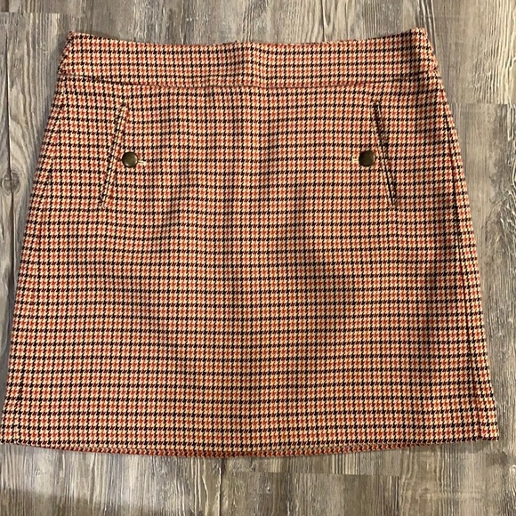 NWOT Ann Taylor Loft houndstooth skirt w pockets - Picture 1 of 5